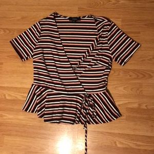 Forever 21 wrap around striped shirt